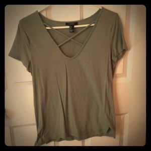 Green crossed top